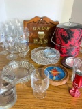 Misc. Lot of Ashtrays, Ice Bucket, Glasses, Etc - As Pictured