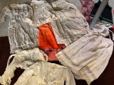 Misc Lot of Antique Clothes Includes Bathing Suit and Flapper Dress - As Pictured