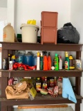 Contents of Three Shelves in the Garage of Car Cleaning Chemicals and More!