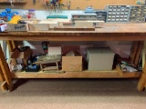 Contents on Top And on Lower Shelf of Workbench