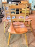 Three Vintage Wooden Chairs as Pictured