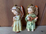 Pair of Goebel Porcelain Angel Christmas Ornaments. They are 3.25