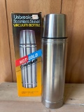 Stainless Steel Unbreakable Thermos in Box . Holds 1 Qt - As Pictured