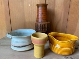 Misc. Lot of Pottery Bowls and Vases. The Largest Bowl is 5.5