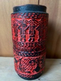 Black and Red Design Pottery Vase. This Item is Approx. 7