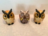 Owl Salt & Pepper And Decorative Piece Tallest 3