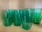 Small Lot of Green Drinking Glasses - As Pictured