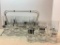 Lot of 11 Vintage Dayton Monumental Drinking Glasses with Carrier - As Pictured