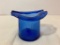 Small Blue Glass Top Hat Ashtray. This is 2.5