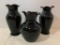 Small Lot of Small Deep Purple Glass Vases. The Largest is 5.5