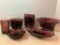 Large Lot of Deep Purple Glass Bowls with 1 Drinking Glasses - As Pictured