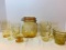 Misc Lot of Vaseline Glass Canister, Bowls, Drinking Glasses - As Pictured