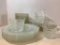 Large Lot of Sandwich Glass Snack Set Bowls and Plates with Similar Patterns - As Pictured