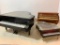 2 Plastic Music Box Grand Pianos, The Upright is a radio - As Pictured