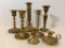 Lot of Brass Candlestick Holders - As Pictured