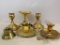 Small Lot of Brass Candle Holders. The Tallest is 4