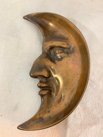 Brass Moon Wall Hanging. This is 5.75" Long x 2.75" Wide - As Pictured