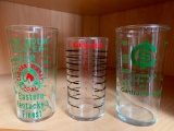 3 Advertising Measuring/Drinking Glasses - As Pictured