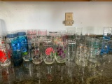Large Lot of Various Drinking Glasses - As Pictured