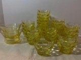 Large Lot of Vaseline Glass Finger/Dessert/Sauce Bowls. They are 2