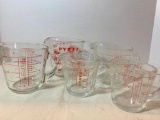 Lot of 5 Pyrex Measuring Cups - As Pictured