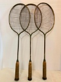 Lot of 3 Vintage Badmiton Rackets - As Pictured