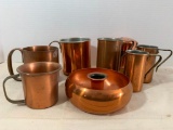 Lot of Misc. Copper Mugs and Salt Shaker - As Pictured
