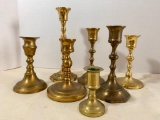 Lot of Brass & Copper Candlestick Holders. The Tallest is 7.5