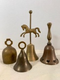 Small Lot of Brass Bells. The Tallest is 7