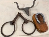 Small Lot of Metal Western Decor. The Cast Iron Rings are 13