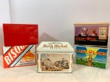 Lot of 5 Tin Recipe Boxes - As Pictured