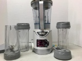 Small, Ninja Smoothie Maker with Accessories Shown