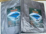 Set of 2 New in Bag Tarps 10' x 12' - As Pictured