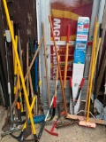 Misc Lot of Garden Tools That Includes Crow Bars, Shovels, Breaker Bars, Etc - As Pictured