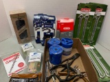 Misc. Lot of Wire Spools, Plant Auger, Coleman Tent Stakes, Screws, Etc - As Pictured