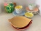 Lot of Ceramic Plates, Dessert Bowls, Pitcher - As Pictured