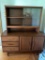 2 Piece Mid Century Wood China Hutch with Glass Doors by HPL Furniture. This is 5' Tall x 4.5' Wide