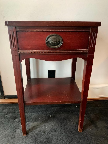 Wooden Single Drawer Night Stand. This is 27" Tall x 16" Wide - As Pictured