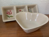 Longaberger Pottery Serving Dishes - As Pictured