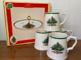 Spode Christmas Serving Plate and 4 Mugs They are 4