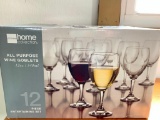 12 Piece Wine Glass Set New in Box by JcPenney- As Pictured