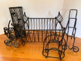 Misc. Lot of Metal Candle Holder, Magazine Rack, Napkin Holder, Etc - As Pictured