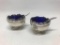 Set of 2 Colbalt Salt Cellars with Spoons. They are 1.5