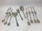 Sterling Silver Handled Salad Fork and 2 Slotted Spoons - As Pictured