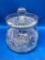 Crystal Etched Sugar Bowl w/Lid - As Pictured