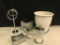 Used Chrome Accented Bathroom Set, It has been used and shows some wear
