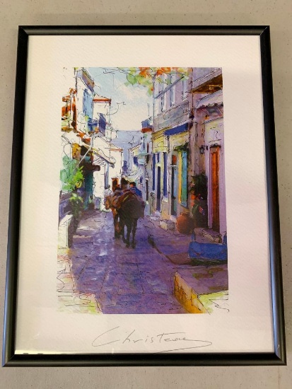 11" x 9" Framed Signed Print by Gregory Christeas - As Pictured