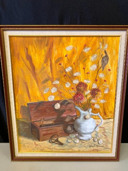 27" x 23" Framed Oil on Canvas by Lucille Brown - As Pictured