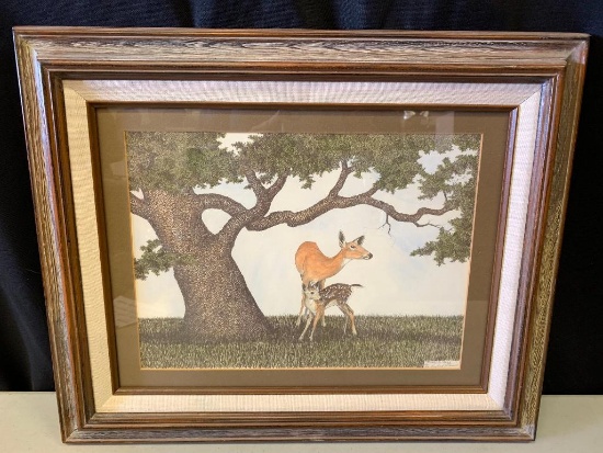 17" x 21" Framed Mother's Care by Gaylord Stevens #080/500 - As Pictured