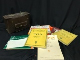 Naugahyde Case with Sheet Music and Books - As Pictured